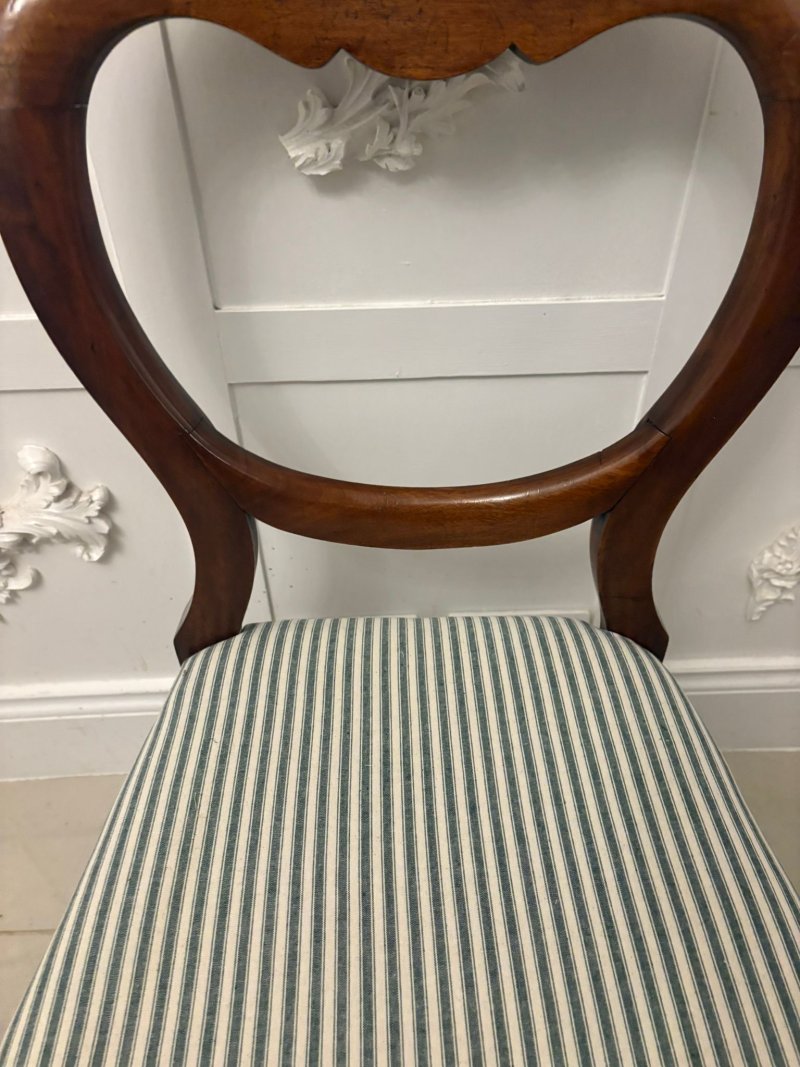 Antique Victorian Set of Four Quality Mahogany Balloon-Back Dining Chairs